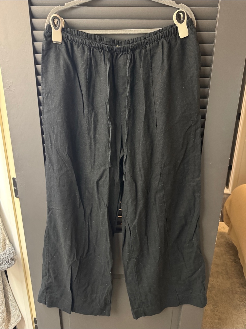 a new day Black Wide-Leg Linen Blend Pants